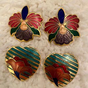 Vintage Cloisonne Earrings